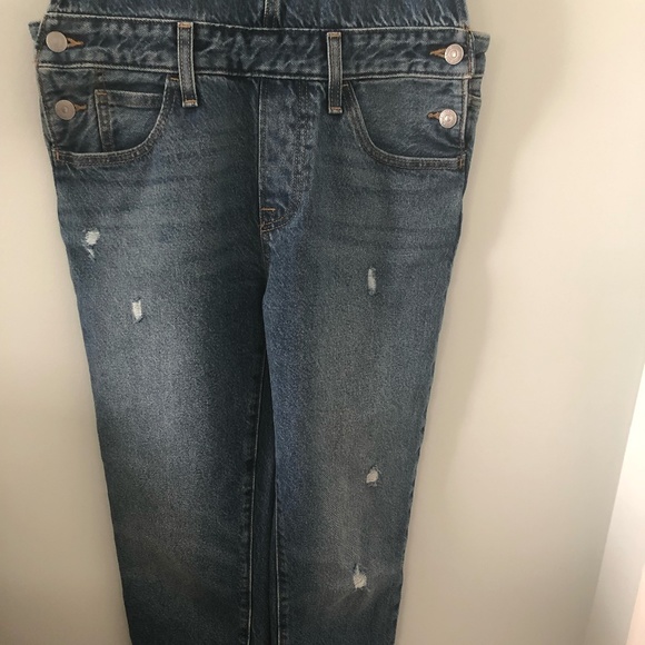 Levi's Medium Wash Distressed Overalls Size S - Picture 5 of 16